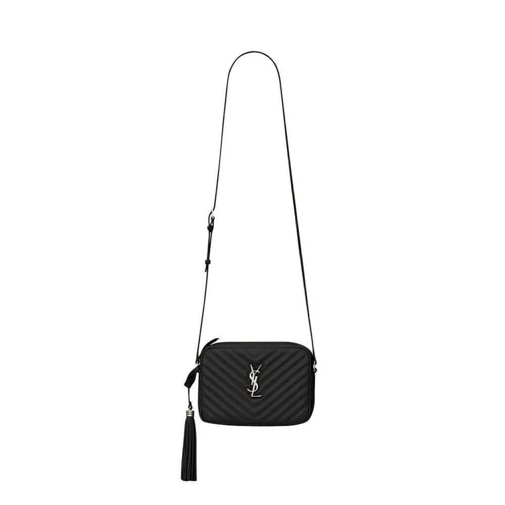 Saint Laurent LOU CAMERA BAG IN QUILTED LEATHER Nero black with silver tone YSL